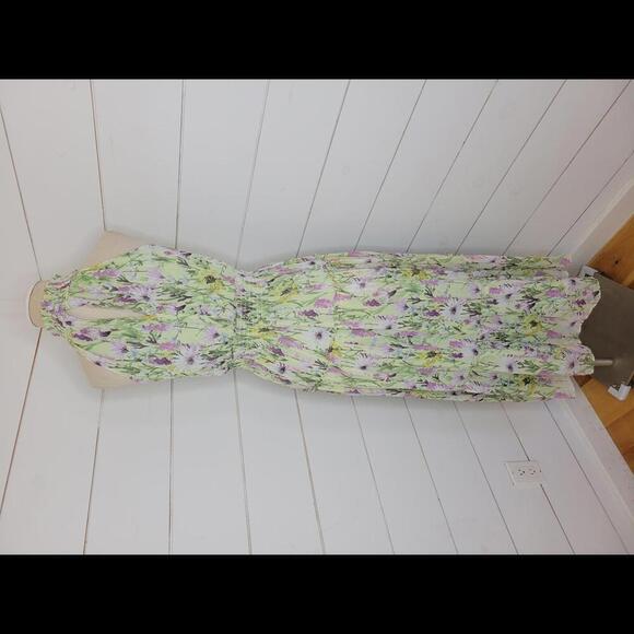 Taylor size 2 green & purple floral maxi dress - Picture 2 of 5